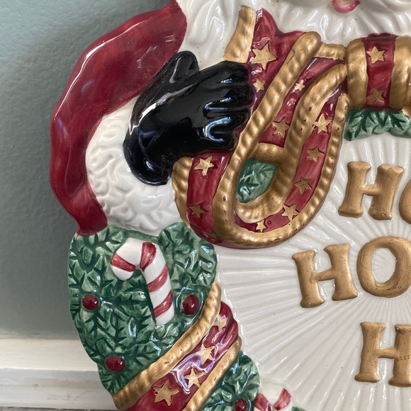 Fitz And Floyd Holiday Fitz And Floyd Handcrafted Christmas Ho Ho Ho Santa Plate - Picture 5 of 9